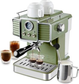 15 Bar Espresso Coffee Machine with Milk Frother Steam Wand, 1350W Professional Coffee Maker, 54 Oz Removable Water Tank Espresso Maker Cappuccino, La