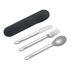 Bentgo Stainless Travel Utensil Set - Reusable 3-Piece Silverware Set with Carrying Case, High-Grade Premium Steel, BPA-Free Case, Eco-Friendly - Idea