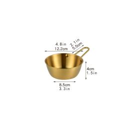 1pc Small Stainless Steel Rice Bowl; Ramen Bowl; Pasta Bowl; Korean Style Bowl (Color: Golden, size: 12CM)