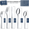 Bestdin Silverware Set for 12, 60 Pieces Stainless Steel Flatware Set, Include Fork Knife Spoon Set, Mirror Polished, Dishwasher Safe, Square Tablewar