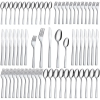 Bestdin Silverware Set for 12, 60 Pieces Stainless Steel Flatware Set, Include Fork Knife Spoon Set, Mirror Polished, Dishwasher Safe, Square Tablewar